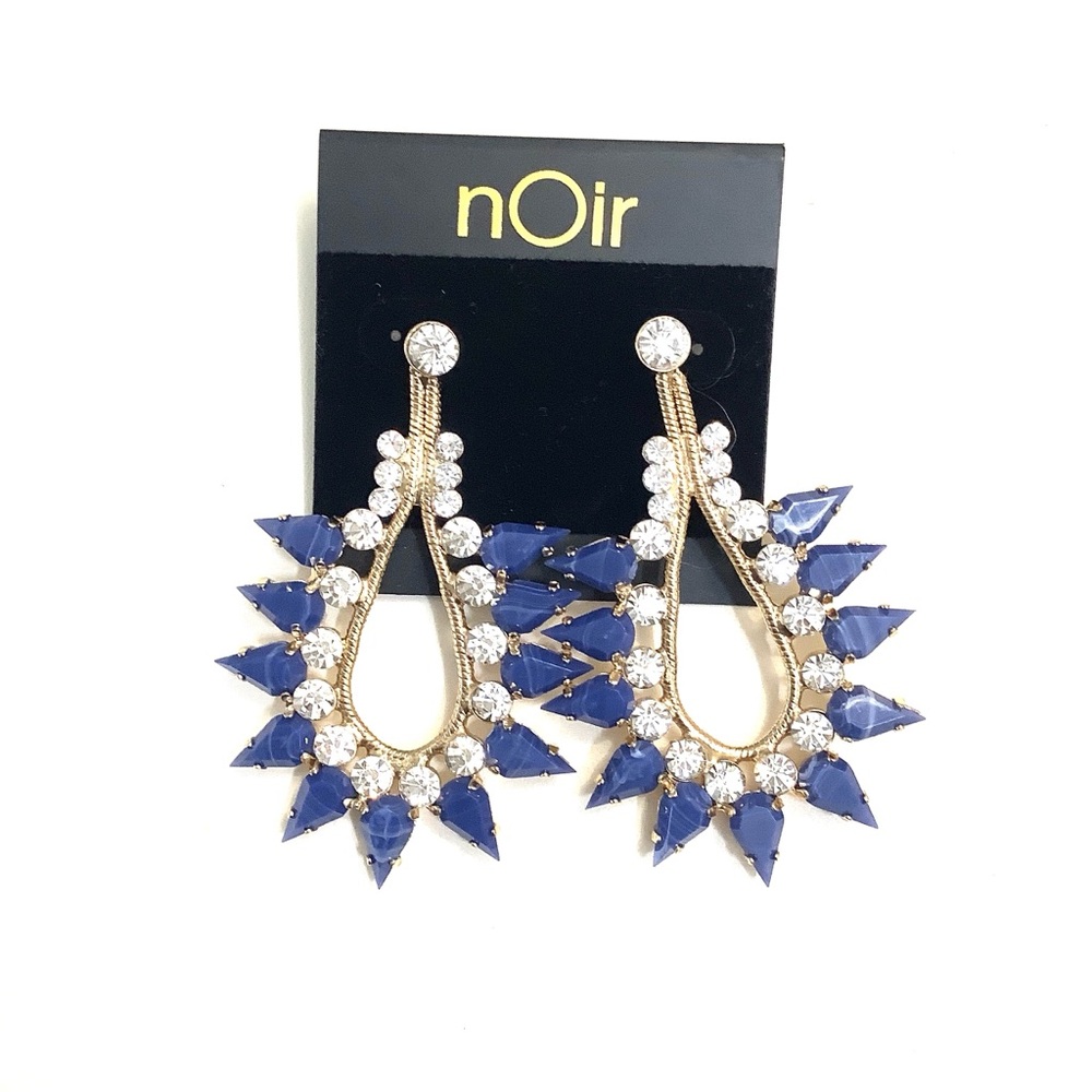NWT NOIR EARRINGS
GOLD WITH LAPIS AND CLEAR CZ